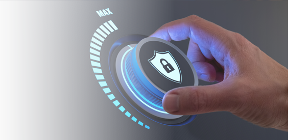 man switching dial to maximum security